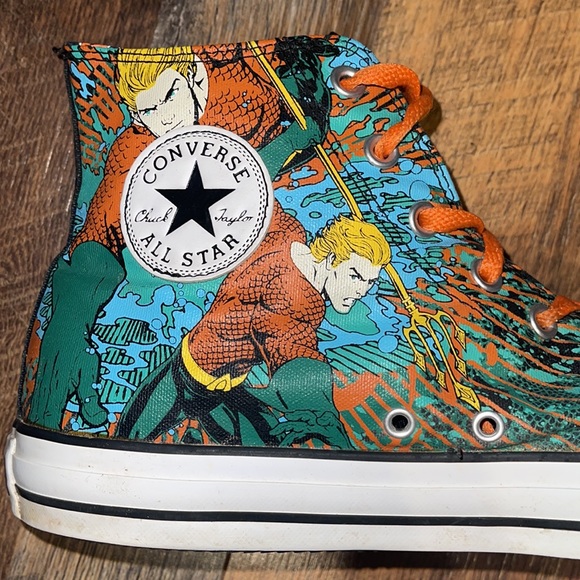 Converse Aquaman ChuckTaylor All Star Comic 136080C High Top Sneakers Shoes